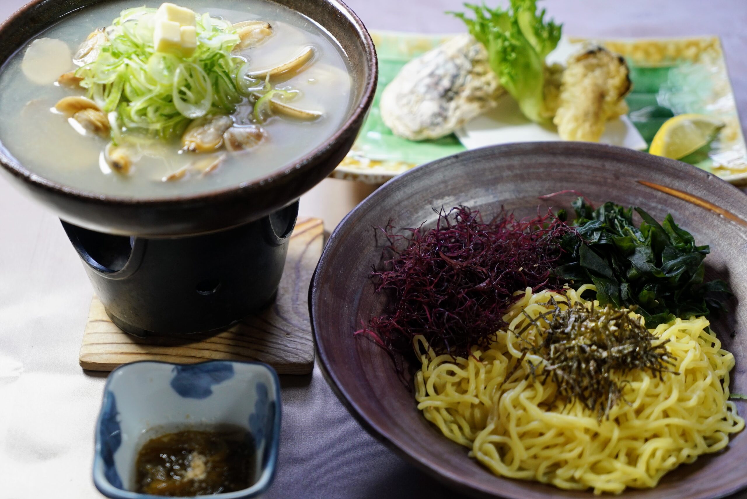 あさりとわかめ　たっぷり！つけ麺定食